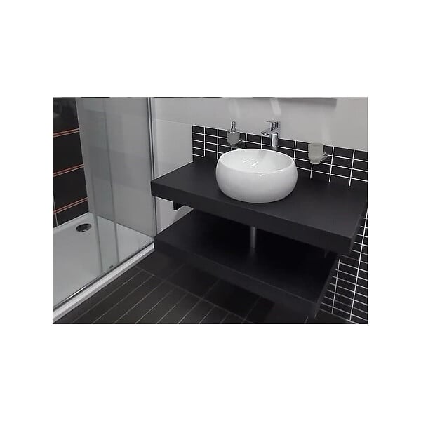 NATUREL - Plaque sous lavabo sans lavabo Naturel Dolce 90x8x50 cm noir mat DO9050BL - large