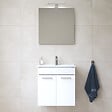 VITRA - Vitra  Mia ensemble meuble non assemblé 59x61x39,5 cm + miroir + lavabo céramique +  éclairage LED, blanc brillant (MIASETFP60B) - vignette