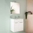VITRA - Vitra  Mia ensemble meuble non assemblé 59x61x39,5 cm + miroir + lavabo céramique +  éclairage LED, blanc brillant (MIASETFP60B) - vignette
