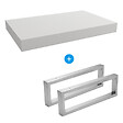 EGGER - Egger Set Naturel plan vasque 80x8x50 cm + 2 fixations porte serviette 45 cm, blanc mat (DO8050BM-FIX3) - vignette