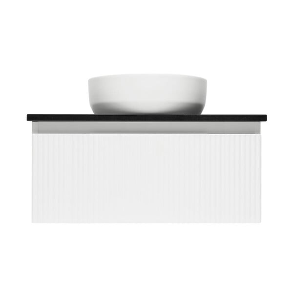 SWISS AQUA TECHNOLOGIES - Swiss Aqua Technologies Meuble de salle de bain avec comptoir en granit SAT Evolution 78x30x44,8 cm blanc mat (SATEVO80WMZ) - large