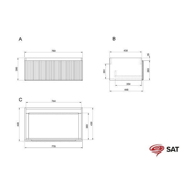 SWISS AQUA TECHNOLOGIES - Swiss Aqua Technologies Meuble de salle de bain avec comptoir en granit SAT Evolution 78x30x44,8 cm blanc mat (SATEVO80WMZ) - large
