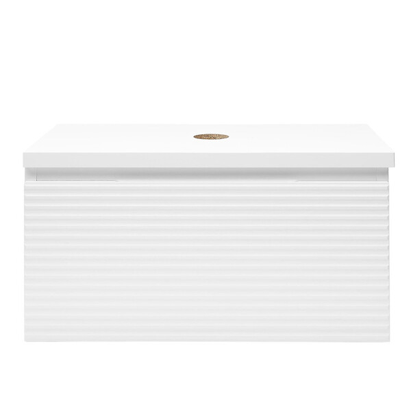 NATUREL - Naturel SAVONA Meuble de salle de bain suspendu 98x43x44,8 cm, Blanc Brillant (SAVONA100BID) - large