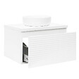 NATUREL - Naturel SAVONA Meuble de salle de bain suspendu 98x43x44,8 cm, Blanc Brillant (SAVONA100BID) - vignette