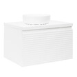 NATUREL - Naturel SAVONA Meuble de salle de bain suspendu 98x43x44,8 cm, Blanc Brillant (SAVONA100BID) - vignette