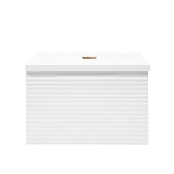 NATUREL - Meuble de salle de bain sous lavabo Naturel Savona 78x43x44,8 cm blanc brillant (SAVONA80BID) - large