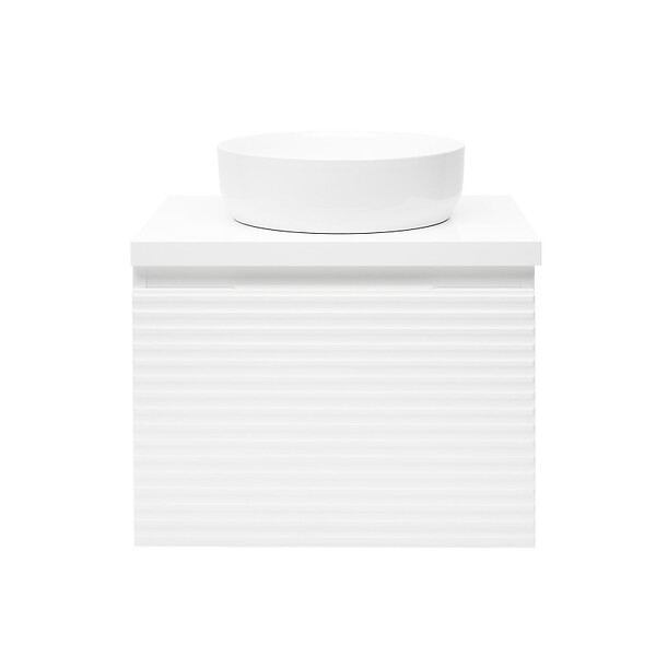 NATUREL - Meuble de salle de bain sous lavabo Naturel Savona 58x43x44,8 cm blanc brillant (SAVONA60BID) - large