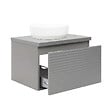 NATUREL - Naturel Meuble de salle de bain sous lavabo Naturel Savona 78x43x44,8 cm gris mat (SAVONA80GMD) - vignette