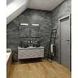 NATUREL - Naturel Meuble sous lavabo strié pour salle de bain Naturel Savona 118x43x44,8 cm gris mat (SAVONA120GMD) - vignette