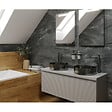 NATUREL - Naturel Meuble sous lavabo strié pour salle de bain Naturel Savona 118x43x44,8 cm gris mat (SAVONA120GMD) - vignette