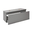 NATUREL - Naturel Meuble sous lavabo strié pour salle de bain Naturel Savona 118x43x44,8 cm gris mat (SAVONA120GMD) - vignette