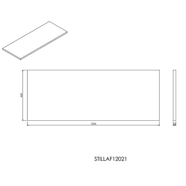 NATUREL - Plan Naturel Stilla 120x2,5x46 cm noir (STILLAF12021) - large