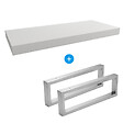 EGGER - Egger Set Naturel plan vasque 120x8x50 cm + 2 fixations porte serviette 45 cm, blanc mat (DO12050BM-FIX3) - vignette