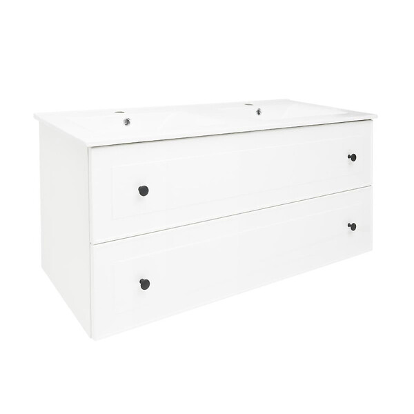 NATUREL - Naturel Meuble de salle de bain avec lavabo Naturel Forli 120x45x46 cm blanc (FORLI120BIU) - large