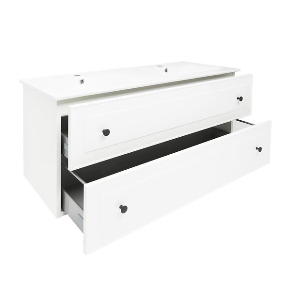 NATUREL - Naturel Meuble de salle de bain avec lavabo Naturel Forli 120x45x46 cm blanc (FORLI120BIU) - large