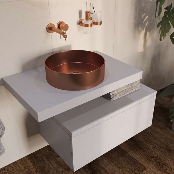 NATUREL - Naturel plan vasque 80x8x50 cm, blanc mat (DO8050BM) - large