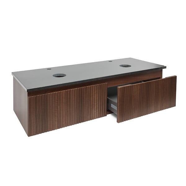 SWISS AQUA TECHNOLOGIES - Swiss Aqua Technologies Meuble de salle de bain avec comptoir en granit SAT Evolution 118x30x44,8 cm noyer mat (SATEVO120NAZ) - large