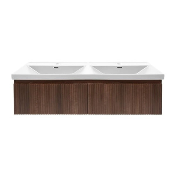 SWISS AQUA TECHNOLOGIES - Evolution 118x30x44,8 cm meuble sous vasque suspendu, noyer Aida mat (SATEVO120NA) - large