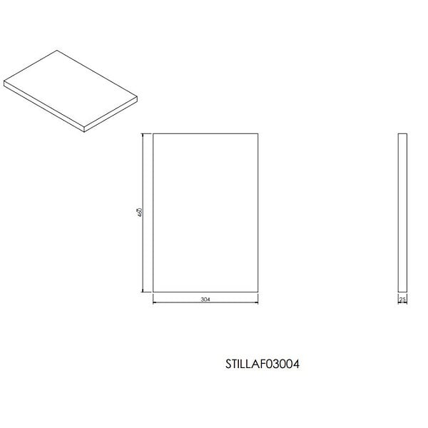 NATUREL - Plan Naturel Stilla 30x2,5x46 cm marron (STILLAF03004) - large