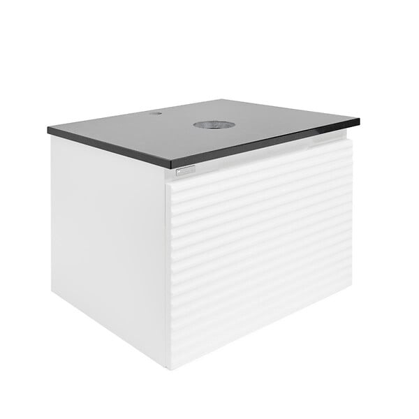 SWISS AQUA TECHNOLOGIES - Swiss Aqua Technologies Meuble de salle de bain avec comptoir en pierre artificielle SAT Evolution 58x30x44,8 cm blanc mat (SATEVO60WMTK) - large