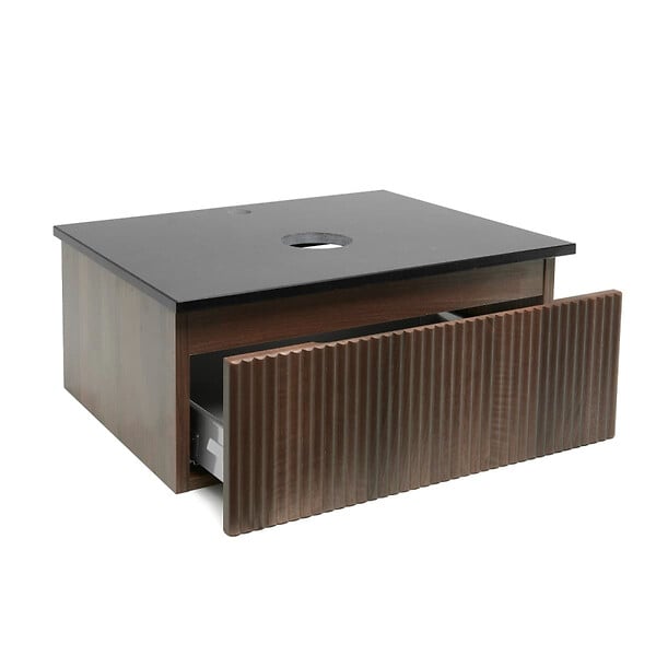 SWISS AQUA TECHNOLOGIES - Swiss Aqua Technologies Meuble de salle de bain avec comptoir en granit SAT Evolution 78x30x44,8 cm noyer mat (SATEVO80NAZ) - large
