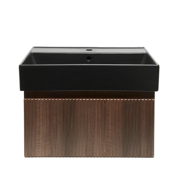 SWISS AQUA TECHNOLOGIES - Meuble de salle de bain avec lavabo SAT Evolution 58x30x44,8 cm noyer mat (SATEVO60NAU2B) - large
