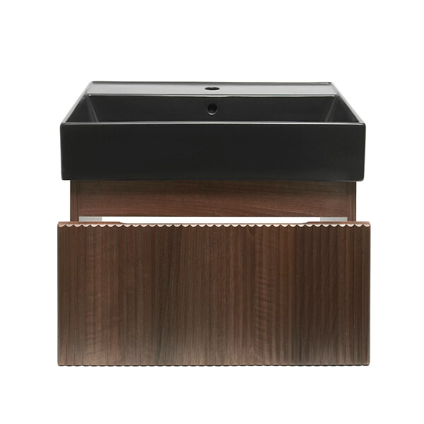 SWISS AQUA TECHNOLOGIES - Meuble de salle de bain avec lavabo SAT Evolution 58x30x44,8 cm noyer mat (SATEVO60NAU2B) - large