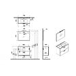 VITRA - Vitra  Mia ensemble avec meuble préassemblé 79x61x39,5 cm + miroir + lavabo + éclairage LED, anthracite brillant (MIASET80A) - vignette