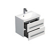 NATUREL - Naturel Meuble de salle de bain avec lavabo Naturel Cube Way 60x40 cm blanc brillant (CUBE260ZBL) - vignette