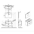 VITRA - Mia ensemble meuble préassemblé 79x61x39,5 cm avec lavabo, miroir avec éclairage LED, Blanc brillant (MIASET80B) - vignette