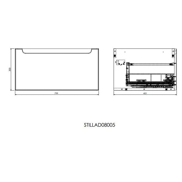 NATUREL - Naturel Meuble de salle de bain sous lavabo Naturel Stilla 80x30x45 cm blanc (STILLAD08005DBI) - large