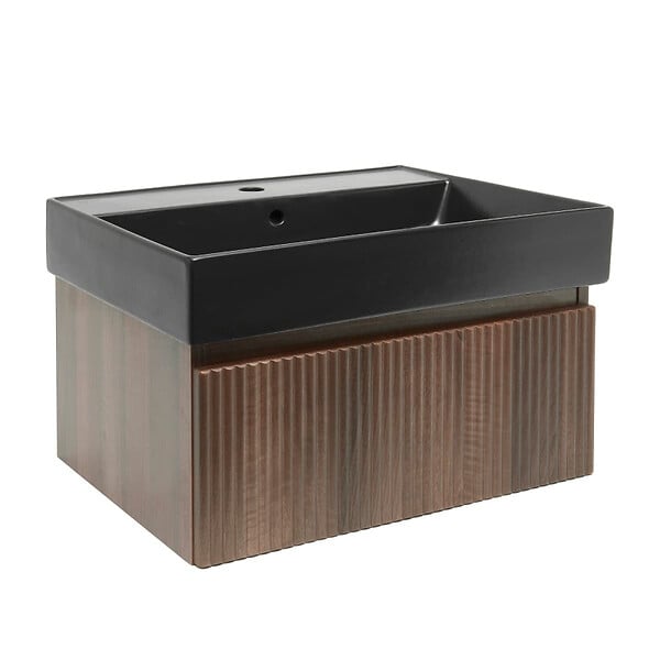SWISS AQUA TECHNOLOGIES - Swiss Aqua Technologies Meuble de salle de bain avec lavabo SAT Evolution 78x30x44,8 cm noyer mat (SATEVO80NAU2B) - large