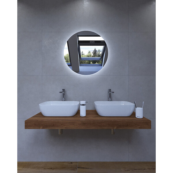 NATUREL - Ensemble de salle de bain SAT avec plaque sous lavabo Dolce 120x8x50 cm chêne charleston KSETDO19 - large