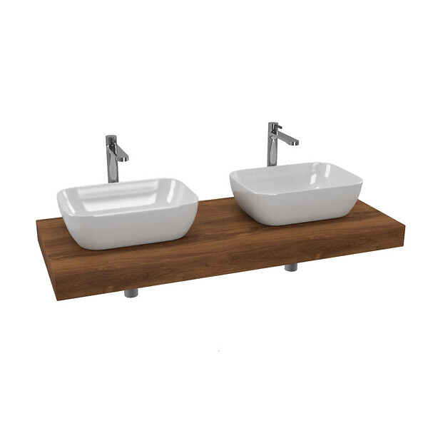 NATUREL - Ensemble de salle de bain SAT avec plaque sous lavabo Dolce 120x8x50 cm chêne charleston KSETDO19 - large