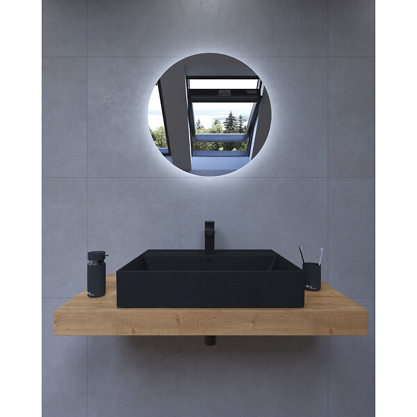 NATUREL - Ensemble de salle de bain Hansgrohe avec Dolce 100x8x50 cm chêne halifax KSETDO16 - large