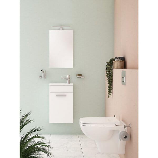 VITRA - Mia ensemble meuble 39x61x28 cm avec miroir, lavabo et éclairage LED, Blanc brillant (MIASET40B) - large
