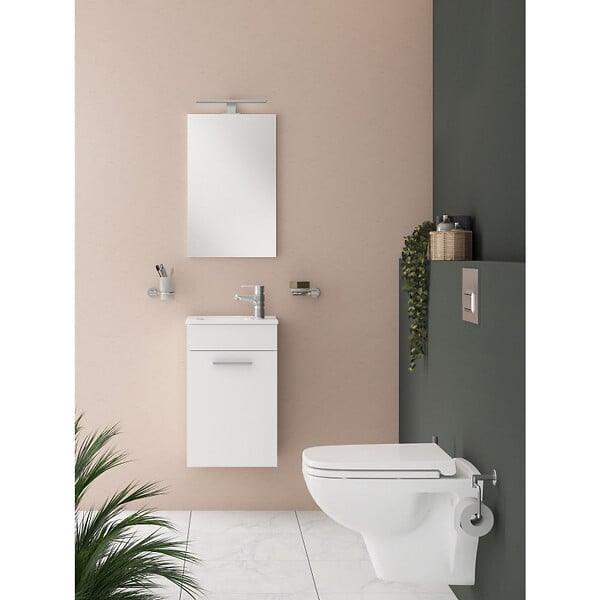 VITRA - Mia ensemble meuble 39x61x28 cm avec miroir, lavabo et éclairage LED, Blanc brillant (MIASET40B) - large
