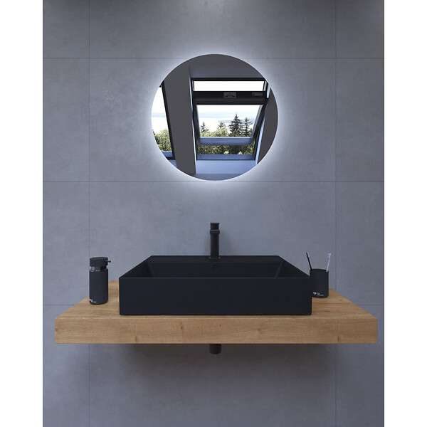 NATUREL - Naturel Ensemble de salle de bain SAT avec plaque sous lavabo Dolce 100x8x50 cm chêne halifax KSETDO15 - large