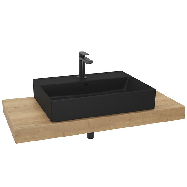 NATUREL - Naturel Ensemble de salle de bain SAT avec plaque sous lavabo Dolce 100x8x50 cm chêne halifax KSETDO15 - large