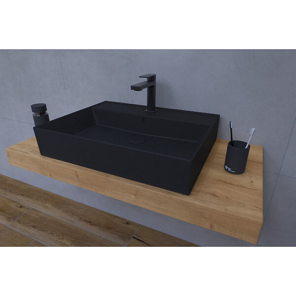 NATUREL - Naturel Ensemble de salle de bain SAT avec plaque sous lavabo Dolce 100x8x50 cm chêne halifax KSETDO15 - large