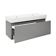 NATUREL - Naturel Meuble et vasque salle de bain strié Naturel Savona 118x43x44,8 cm gris mat (SAVONA120GMU2) - vignette