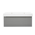 NATUREL - Naturel Meuble et vasque salle de bain strié Naturel Savona 118x43x44,8 cm gris mat (SAVONA120GMU2) - vignette