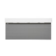 NATUREL - Naturel Meuble et vasque salle de bain strié Naturel Savona 118x43x44,8 cm gris mat (SAVONA120GMU2) - vignette
