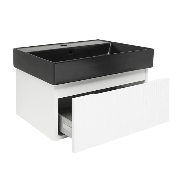 SWISS AQUA TECHNOLOGIES - Swiss Aqua Technologies Meuble de salle de bain avec lavabo SAT Evolution 78x30x44,8 cm blanc mat (SATEVO80WMU2B) - large
