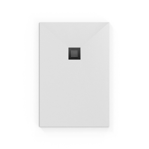 SWISS AQUA TECHNOLOGIES - Swiss Aqua Technologies Alek Receveur de douche rectangulaire 120x80cm avec siphon, en marbre coulé, Blanc (SATALEK12080B) - large