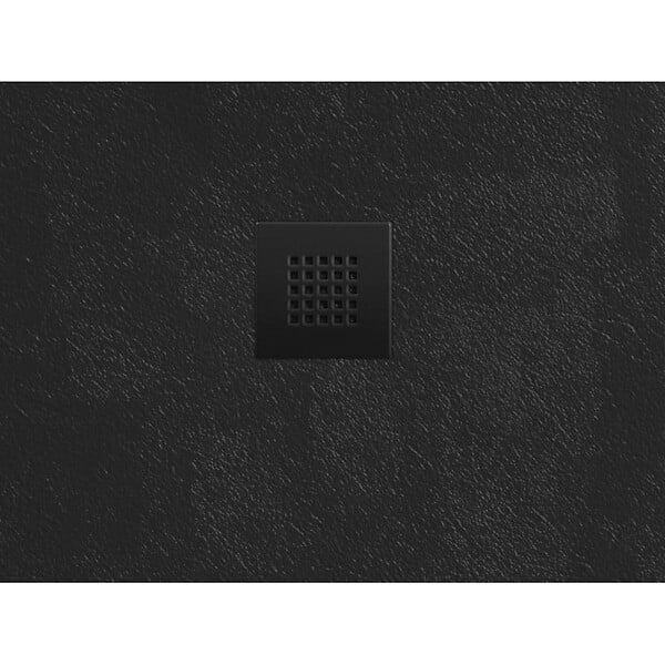 SWISS AQUA TECHNOLOGIES - Swiss Aqua Technologies B-Way Receveur de douche rectangulaire 120x90 avec siphon, en marbre coulé, Noir (SATALEK12090) - large