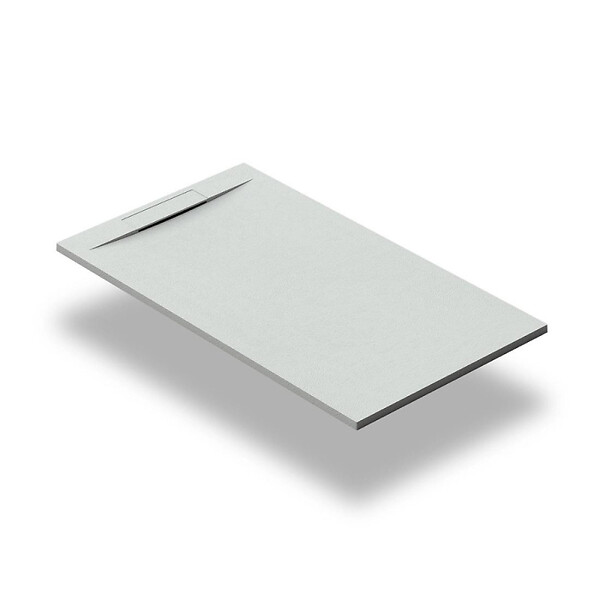 SWISS AQUA TECHNOLOGIES - Swiss Aqua Technologies Fusion Receveur de douche 120x80cm en marbre coulé, Gris perle (SATFU12080GRP) - large