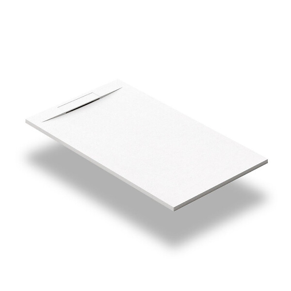 SWISS AQUA TECHNOLOGIES - Swiss Aqua Technologies Fusion Receveur de douche 140x80cm en marbre coulé, Blanc (SATFU14080BL) - large