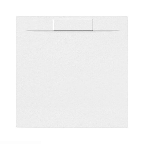 SWISS AQUA TECHNOLOGIES - Swiss Aqua Technologies Fusion Receveur de douche 90x90cm en marbre coulé, Blanc (SATFU9090BL) - large