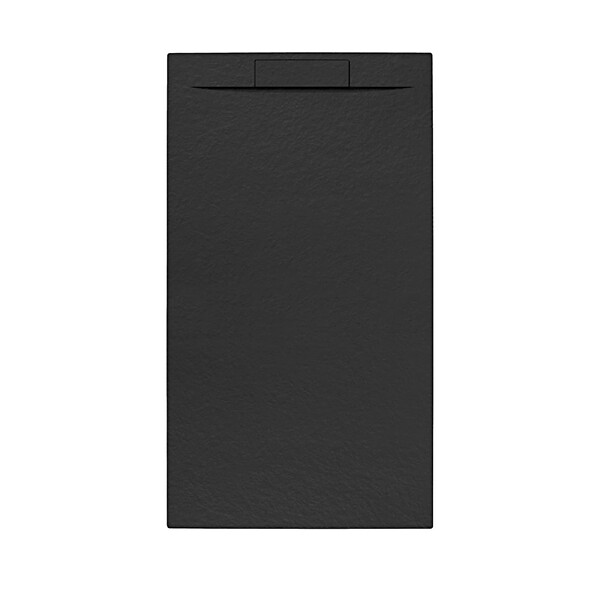SWISS AQUA TECHNOLOGIES - Swiss Aqua Technologies Fusion Receveur de douche 140x90cm en marbre coulé avec siphon, Graphite (SATFU14090G-S) - large